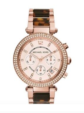 Michael Kors Rose Gold and Tortoise Shell Women's Watch